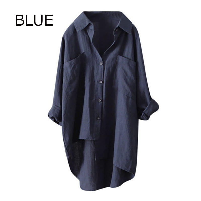 お1人様1点限り】-シャツ ロングシャツ ブラウス •トップス シャツブラウス レディース チュニック 折り襟 綿麻 5分袖 無地 スプライス  体型カバー ゆったり カジュアル シン•プル L COLOR6コーヒー色
