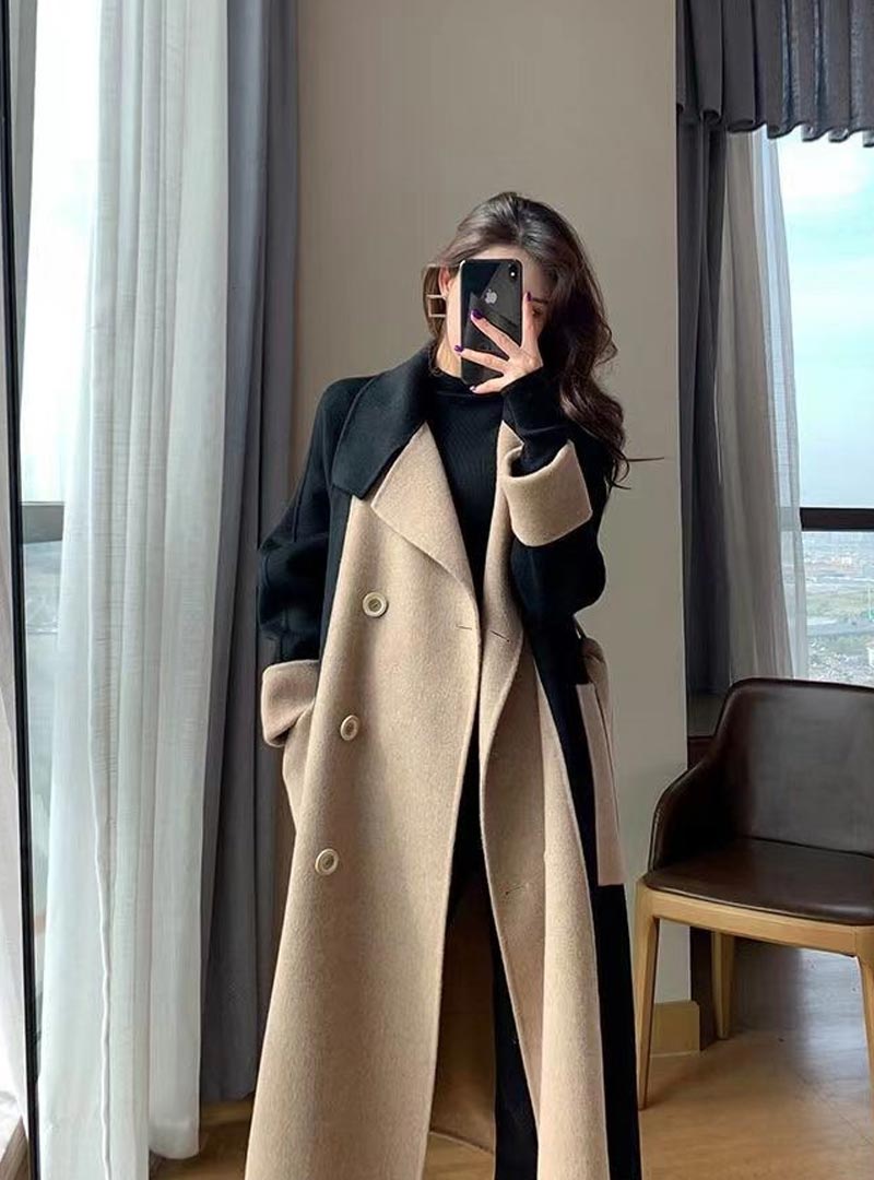 最高級極美品XLサイズ ラムレザーチェスターコート　ロングコート　マキシ丈　黒 最高級極美品XLサイズ ラムレザーチェスターコート ロングコート