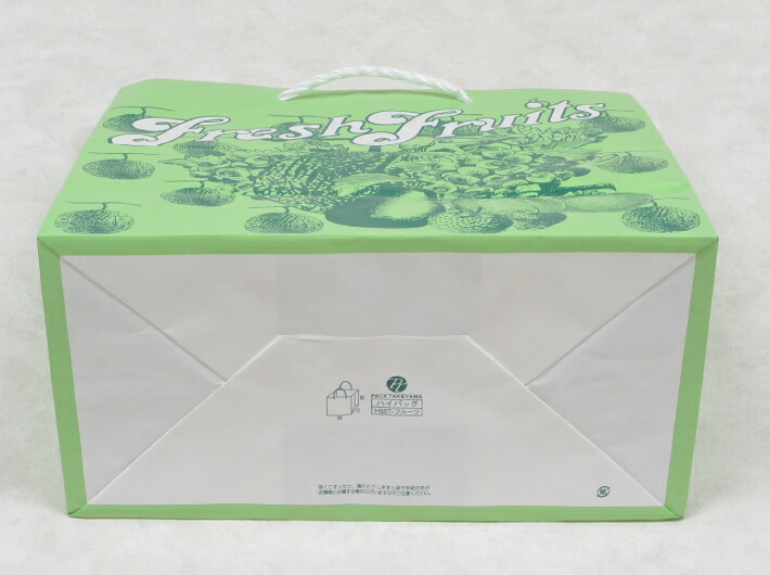パックタケヤマ グリーン 紙袋 H55T フルーツ 320×170×300mm【25枚