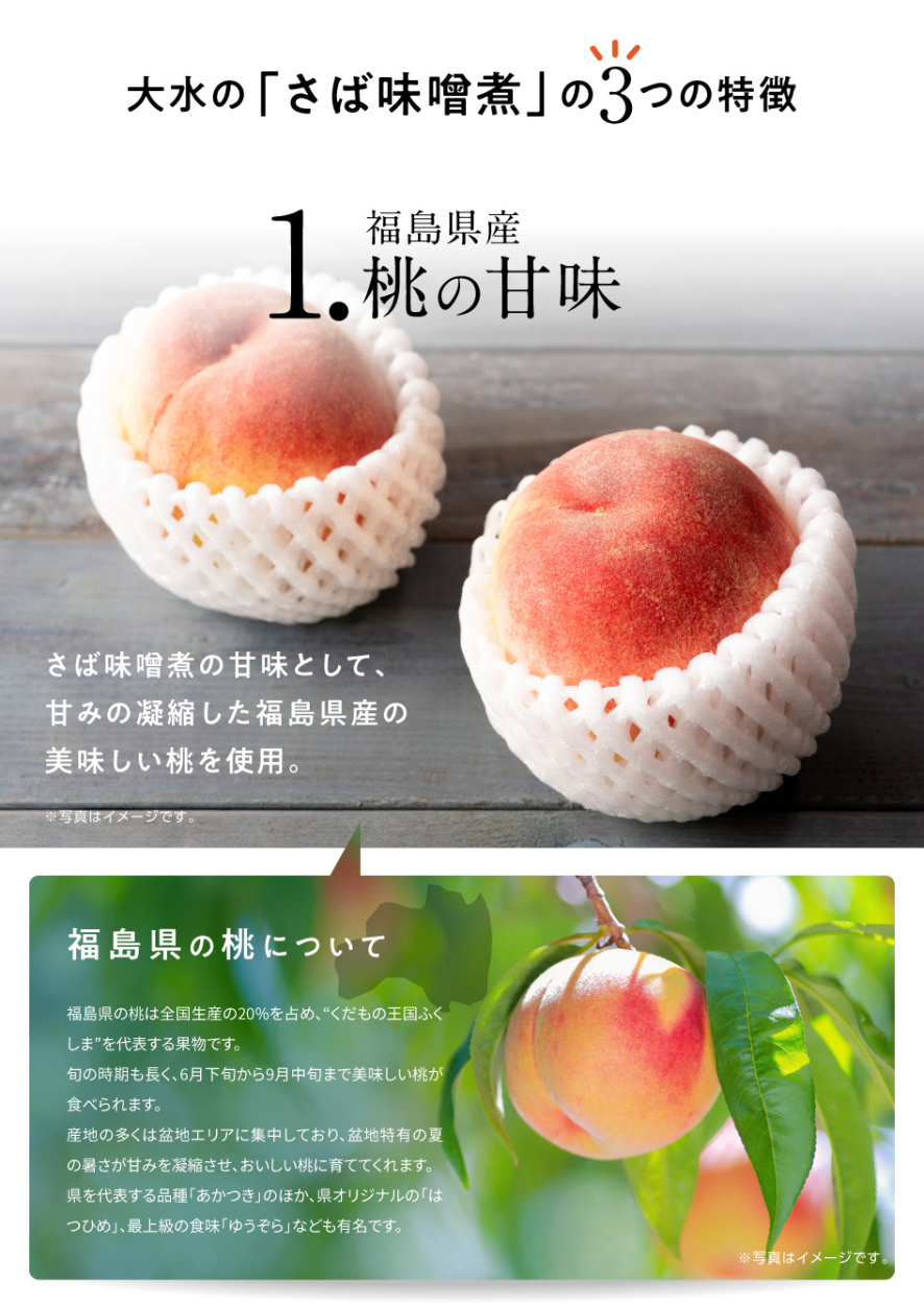 福島県産 桃の甘みでおいしい さば味噌煮セットフィレ切り身8枚セット