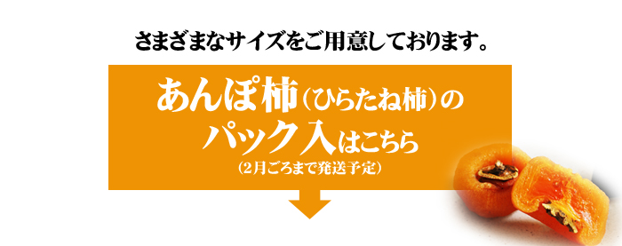 あんぽ柿（ひらたね柿）パック入りはこちら