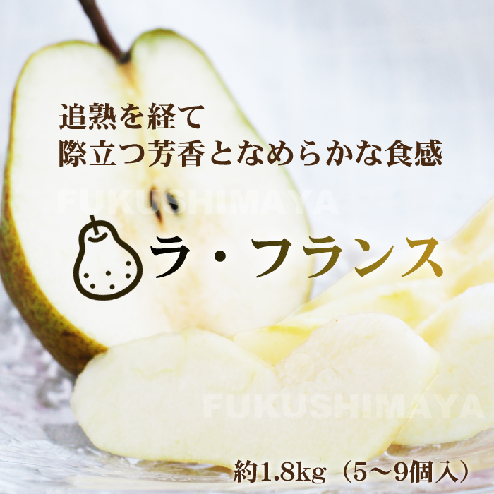 洋梨 ラ・フランス 約1.8kg箱 (5〜9玉入) ラフランス 福島県産 発送