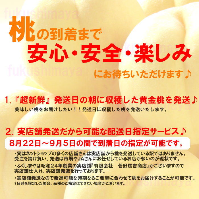 お届け時期などの注意事項です。