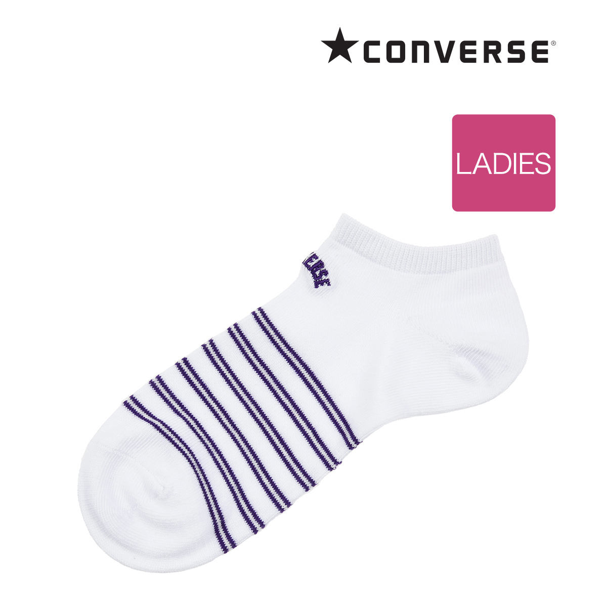 靴下 スニーカー丈 レディース CONVERSE (コンバース) ボーダー 23