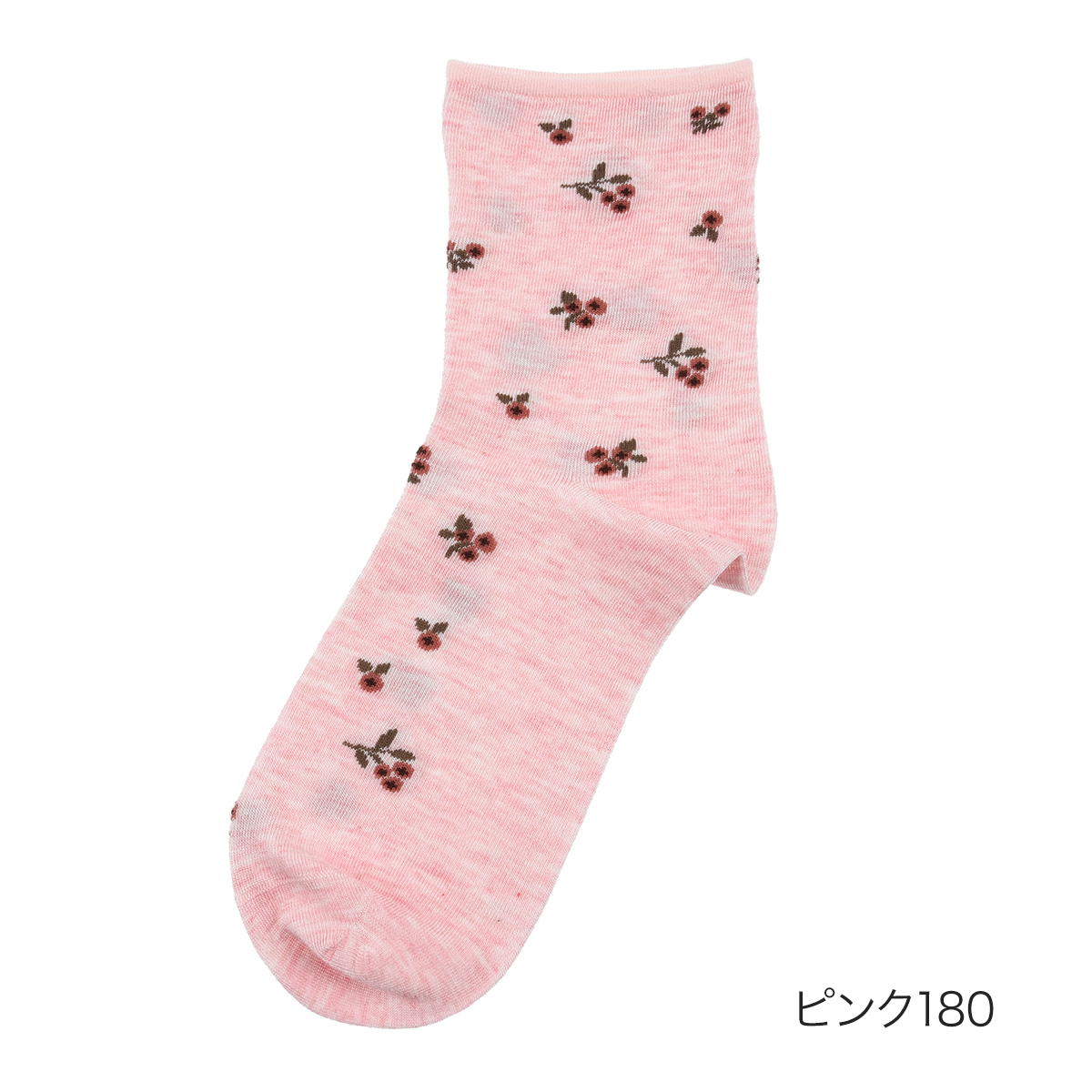 満足 福助 ： 冷感 靴下 花柄 クルー丈 レーヨンシルク(3145-42N)婦人