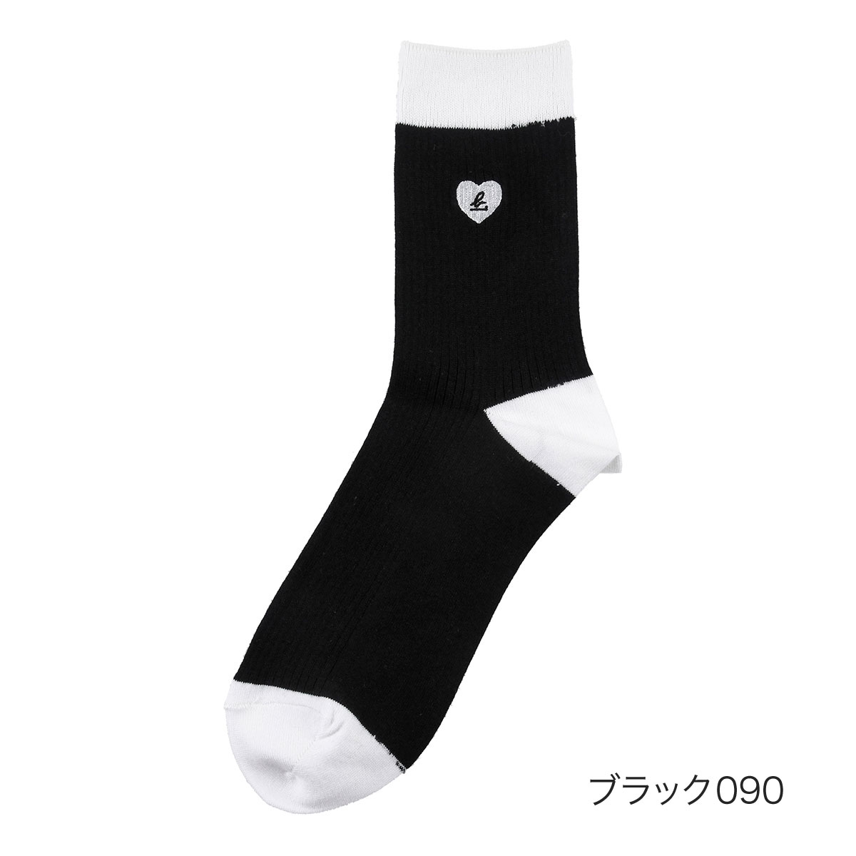 agnes b.（アニエスベー） 靴下 クルー丈 リブ ワンポイント ハート 