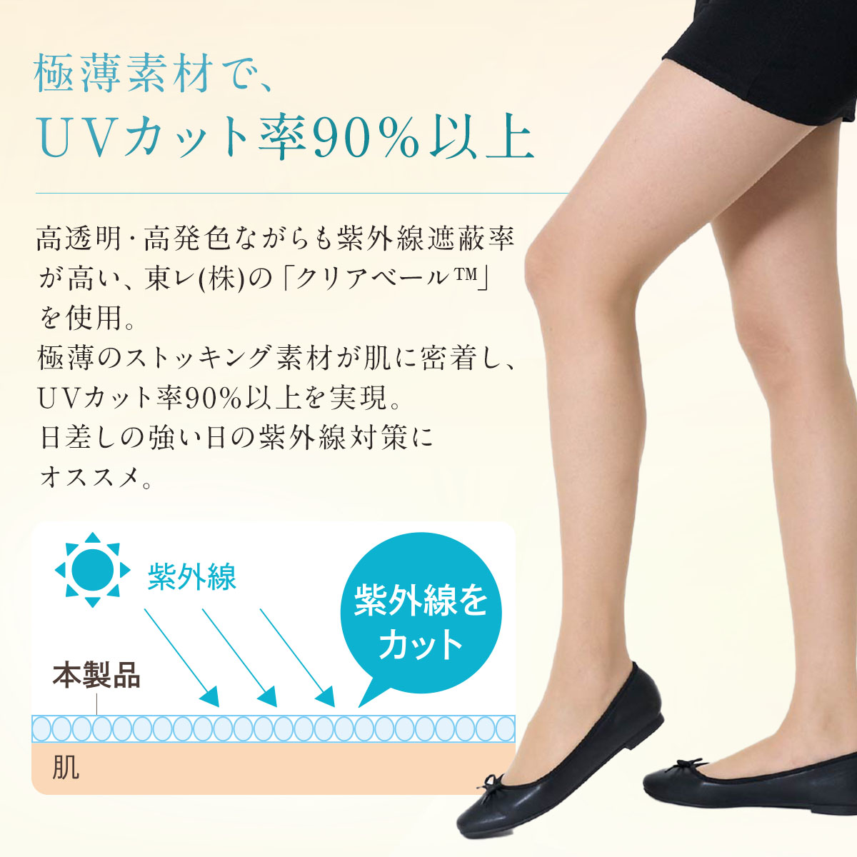 UVヴェール ストッキング 夏 夏用 格安 U...の詳細画像5