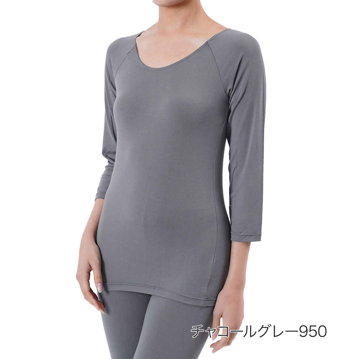 満足 福助 ： 360゜Easy Stretch 長袖シャツ 無地 7分袖 吸放湿性(37