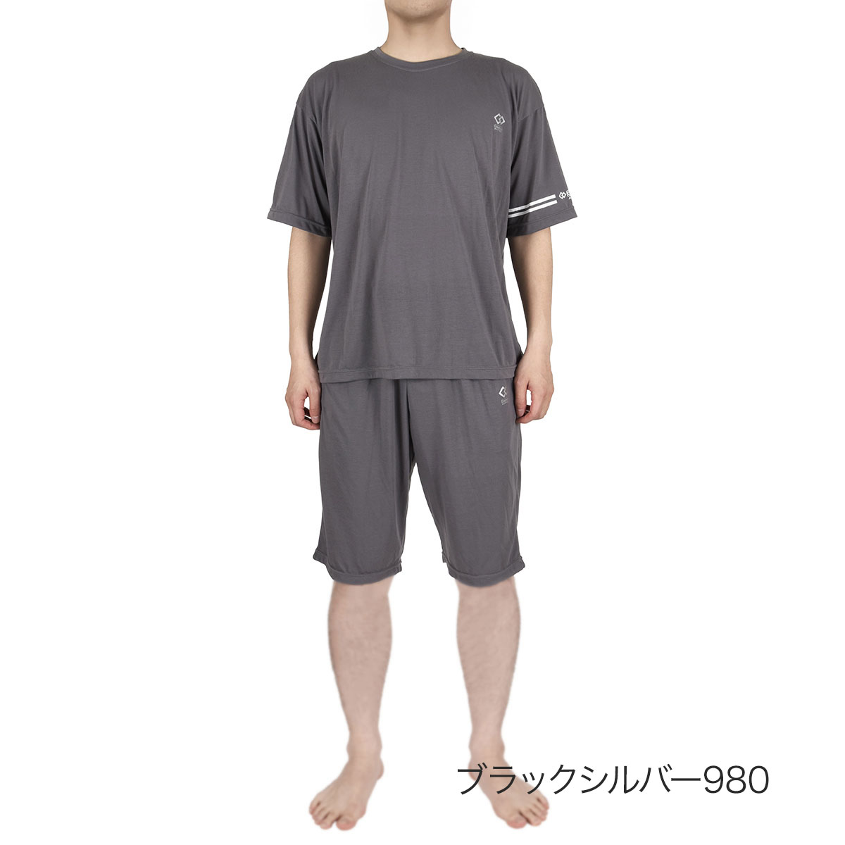 福助 Colantotte ACTIVE ルームウェア ルームウエア パジャマ メンズ レディース 無地 ワンポイント 上下セット 半袖 ハーフパンツ HRT-6002 フクスケ fukuskeの画像