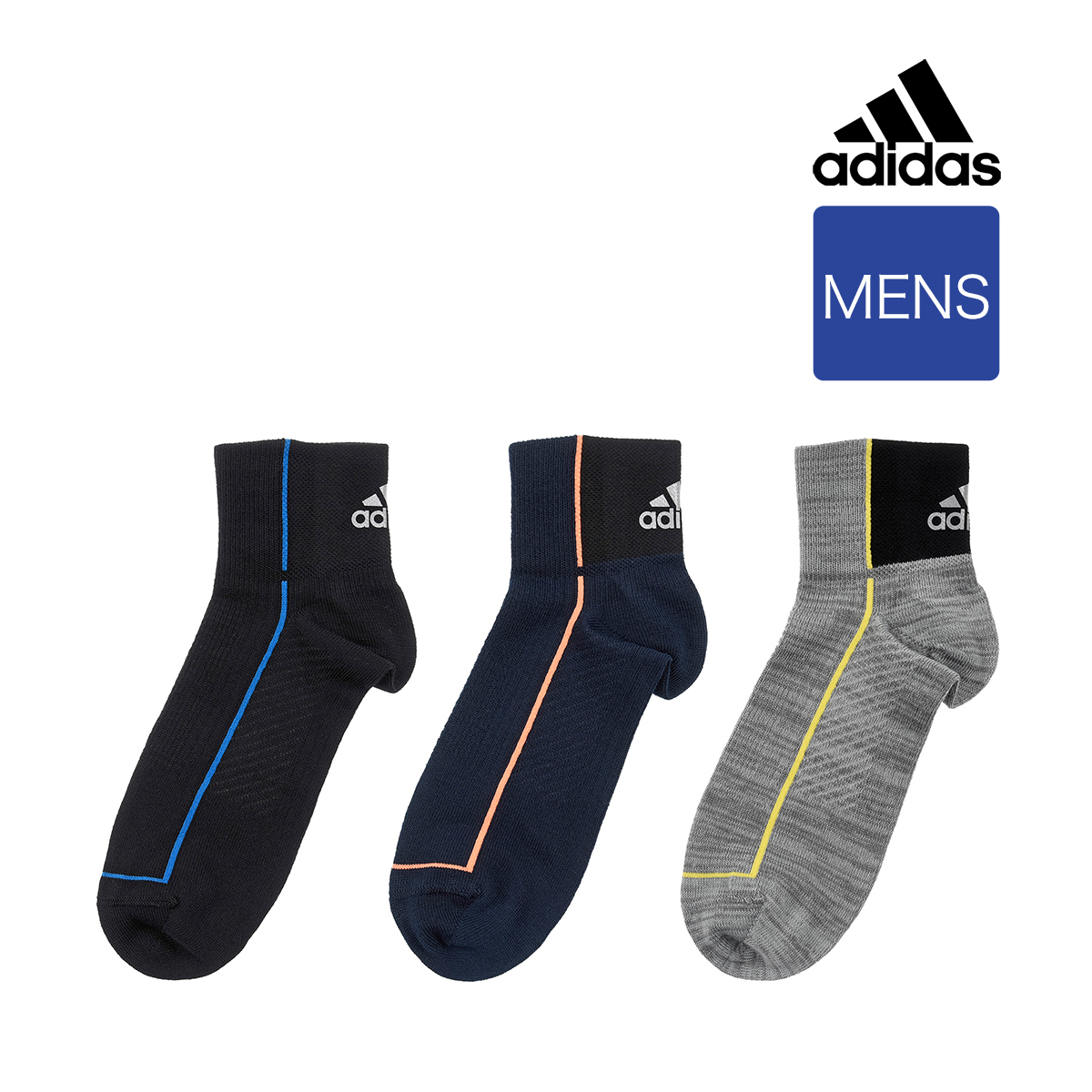 靴下 メンズ adidas(アディダス) 反射プリント バックロゴ ショート丈