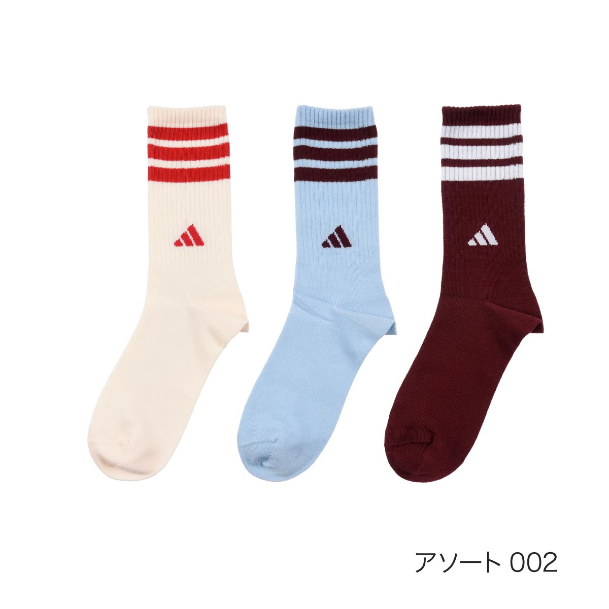 adidas（アディダス） 靴下 クルー丈 スリーストライプス ロゴ (3234