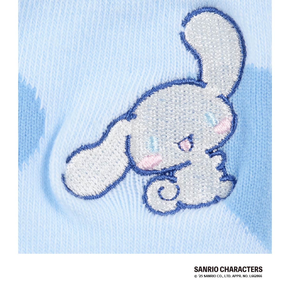 シナモロール サンリオキャラクターズ 靴下 クルー丈 片面刺しゅう