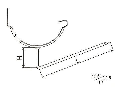 取り寄せ商品】一八くん 打込み １０５ 足長（Ｌ＝２１０） 5本組 住宅用雨樋金具 亜鉛メッキ製品 : uau105-210 :  フクショウgarden - 通販 - Yahoo!ショッピング