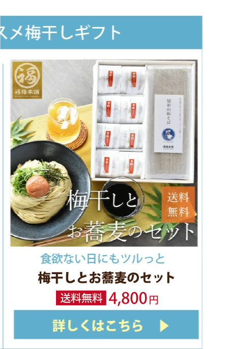 梅干しとお蕎麦のセット