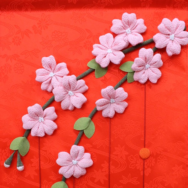 タペストリー 桃の節句 雛人形 お雛様(雛祭り・節句）桜とお雛様