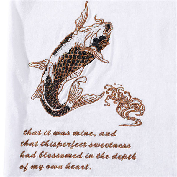 和柄刺繍 半袖Tシャツ メンズ 刺繍鯉 和柄tシャツ 和柄刺繍半袖T
