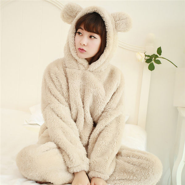 モコモコ可愛いガウンパンツセット❤️ルームウェア秋冬 fuhjshuiyi270235.jpg