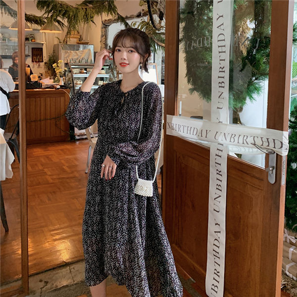 23SS／美品 ヌキテパ フラワープリントロングワンピース 総柄 パープル 長袖 funvqun380114_7.jpg