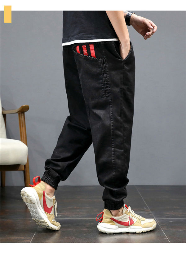 サルエルパンツ メンズ デニム ジーパン テーパード ジーンズ 九分丈