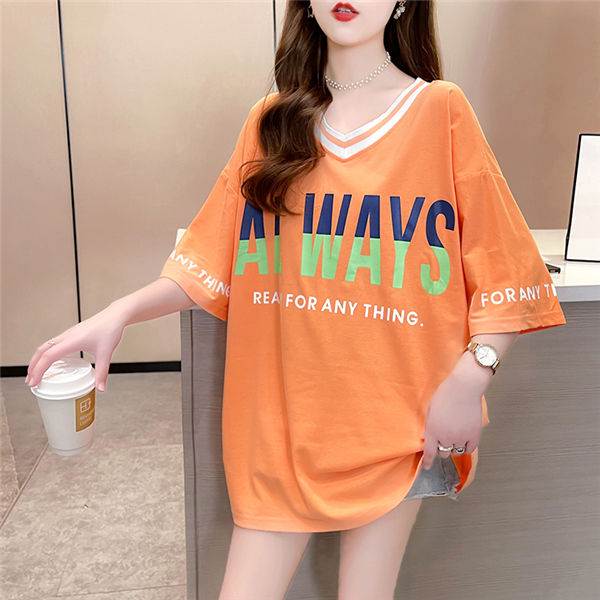 半袖tシャツレディース vネック tシャツ ロゴT 文字 半袖tシャツ 可愛い ゆったり カットソー 半そでTシャツ ゆるカットソー 夏服 肌着  リゾート :mnfrdx1230163:服屋123 通販 