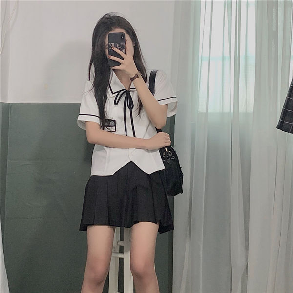 JK制服 セーラー服 上下セット 半袖 学院風 学生服 フリルスカート ミニ丈 学園祭 入学式 卒業式 コスチューム 春夏秋 cosplay