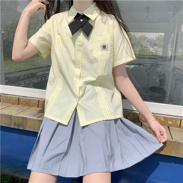 JK制服 セーラー服 上下セット 半袖 リボン 学院風 学生服 フリル