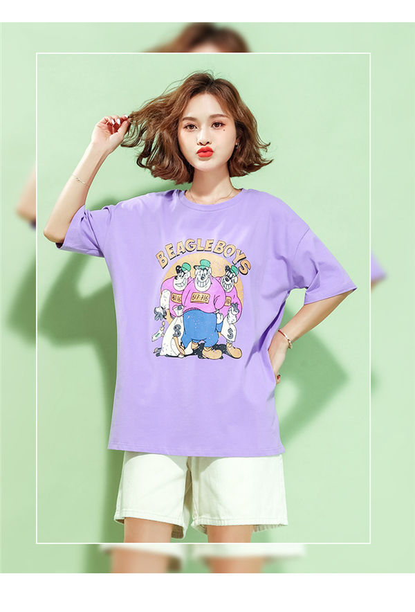 Tシャツ 半袖 レディース ティシャツ プリント 綿 大きいサイズ ゆったり トップス カジュアル 夏Tシャツ 女性Tシャツ オシャレ夏用 通勤  :xienvdun0025:服屋123 - 通販 - Yahoo!ショッピング