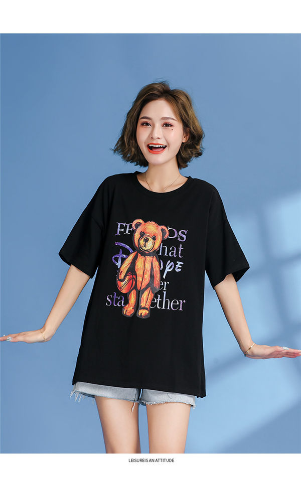 Tシャツ 半袖 レディース クマプリント ゆったり 夏Tシャツ 女性Tシャツ ティシャツ tシャツ 可愛い オシャレ 普段着 夏用 夏新作  :xienvdun0029:服屋123 - 通販 - Yahoo!ショッピング