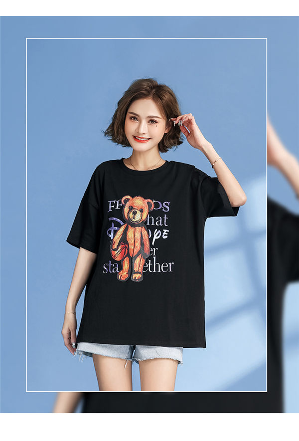 Tシャツ 半袖 レディース クマプリント ゆったり 夏Tシャツ 女性Tシャツ ティシャツ tシャツ 可愛い オシャレ 普段着 夏用 夏新作  :xienvdun0029:服屋123 - 通販 - Yahoo!ショッピング