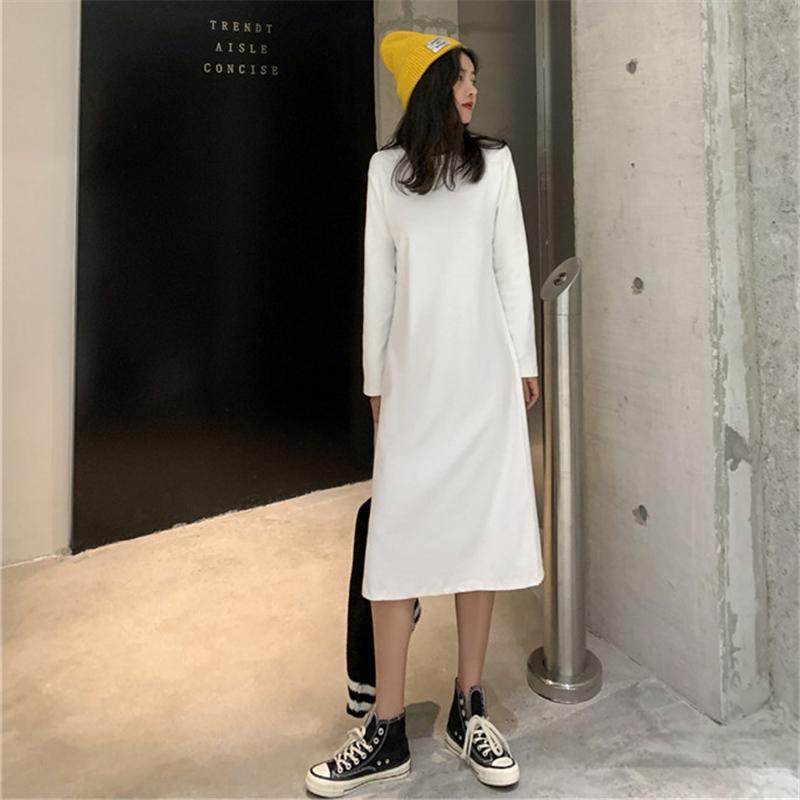 ワンピース レディース マキシワンピース 無地 長袖ロングシャツ ロングtシャツ uvカット 体型カバー お洒落 着痩せ カジュアル ゆったり | ブランド登録なし | 01