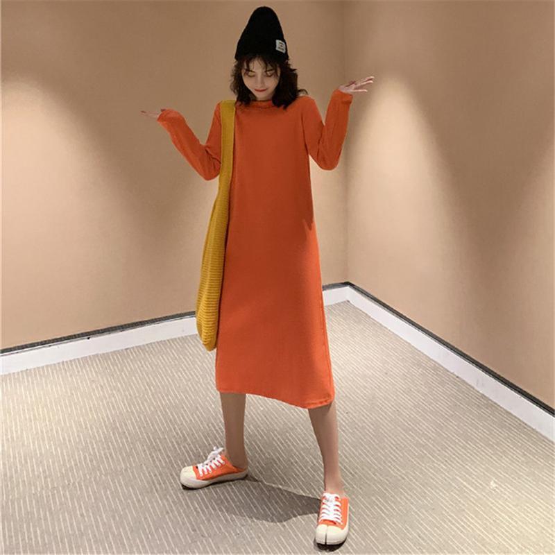 ワンピース レディース マキシワンピース 無地 長袖ロングシャツ ロングtシャツ uvカット 体型カバー お洒落 着痩せ カジュアル ゆったり | ブランド登録なし | 04