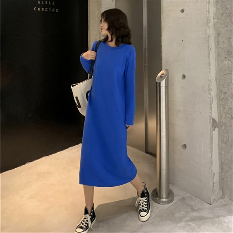 ワンピース レディース マキシワンピース 無地 長袖ロングシャツ ロングtシャツ uvカット 体型カバー お洒落 着痩せ カジュアル ゆったり | ブランド登録なし | 05