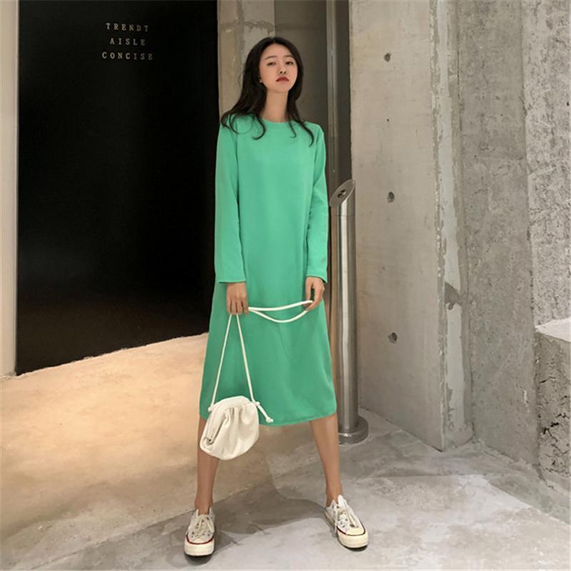 ワンピース レディース マキシワンピース 無地 長袖ロングシャツ ロングtシャツ uvカット 体型カバー お洒落 着痩せ カジュアル ゆったり | ブランド登録なし | 06