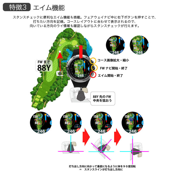 正規販売店】ショットナビ W1 エボルブ 腕時計型 GPSゴルフナビ 日本製 
