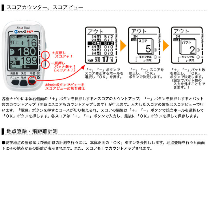 正規販売店】ショットナビ ポケットネオ2 HP 飛距離計測器 GPSゴルフ 