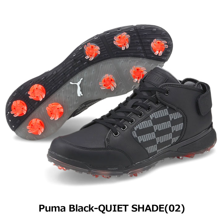 プーマゴルフ 376498-02 ゴルフ プロアダプト デルタ ミッド スパイク シューズ ゴルフシューズ Puma Black-QUIET  SHADE PUMAGOLF 10p 送料無料