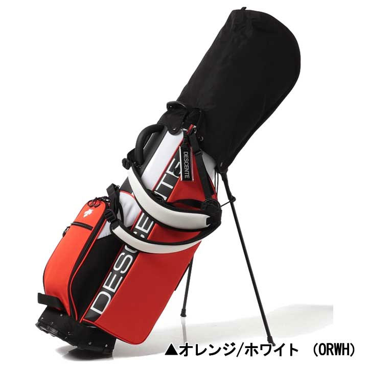 デサントゴルフ DQBVJJ04 スタンド キャディバッグ オレンジ×ホワイト(ORWH) 9型 47インチ対応 DESCENTE GOLF 2023  32p 即納