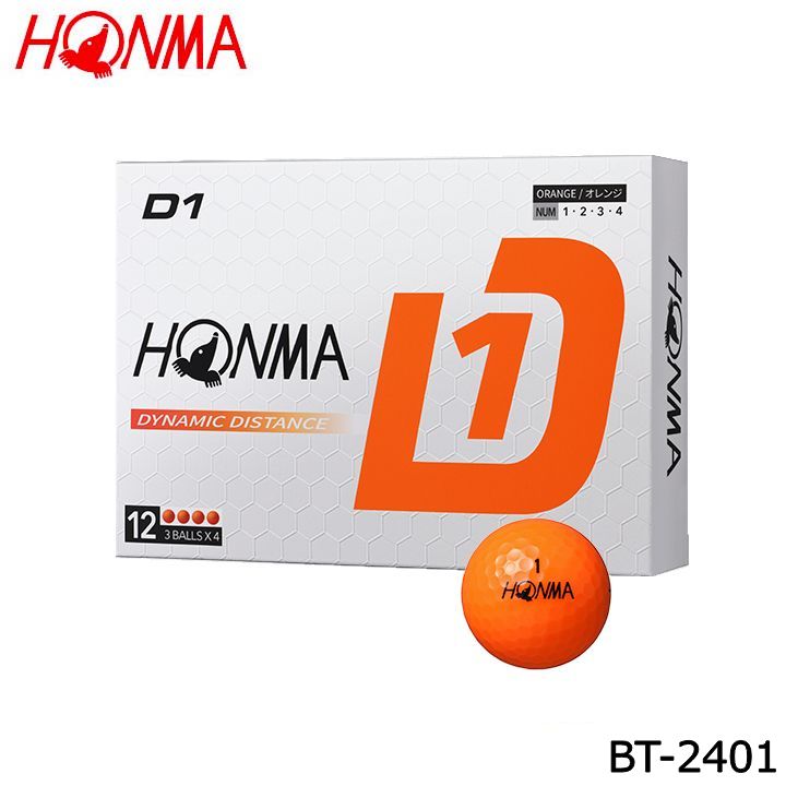 本間ゴルフ BT2401 D1ボール 1ダース(12個入り) オレンジ ゴルフボール HONMA ホンマ 28pty