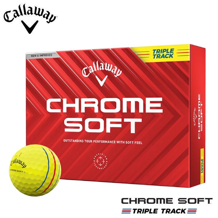 キャロウェイ クロムソフト トリプル・トラック ボール 1ダース（12球入り） イエロー 2024 CHROME SOFT TRIPLE TRACK Callaway 10p | CHROME SOFT