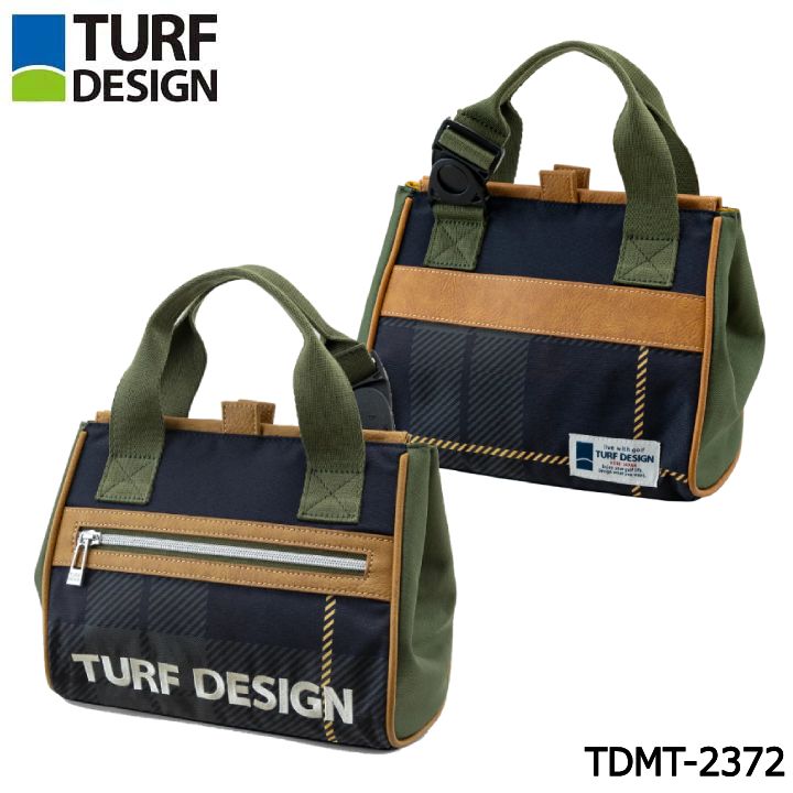 ターフデザイン TDMT-2372 ミニトートバッグ ラウンドトート チェックグリーン TURF DESIGN 朝日ゴルフ