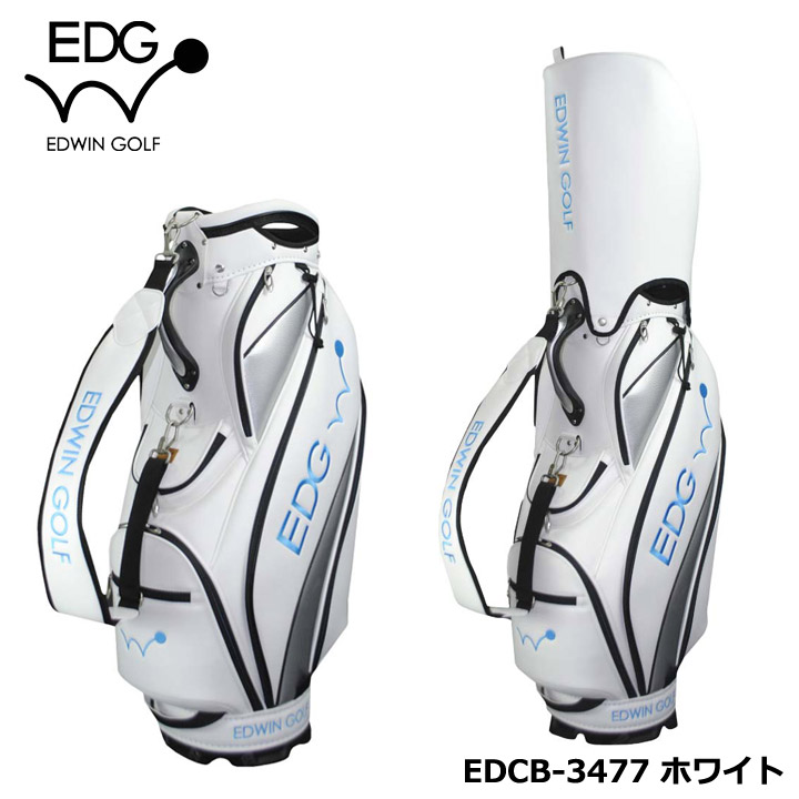 EDWIN GOLF 9.5型キャディバッグ EDCB-3477 キャディバッグ (ホワイト