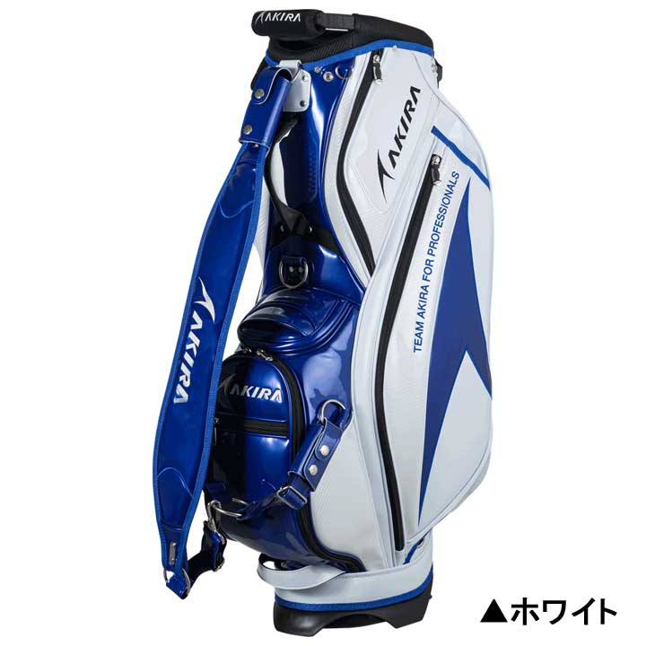 AKIRA キャディバッグ 黒/赤 アキラプロダクツ 2024 キャディバッグ 9インチ カートバッグ ネーム