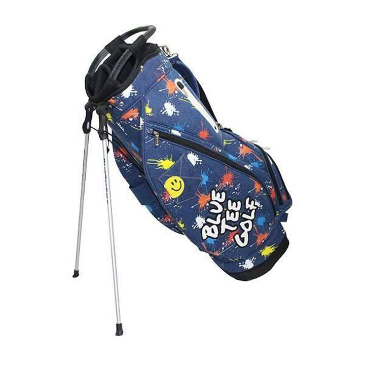 BLUE TEE GOLF ネイビーキャディバッグ　スタンドタイプ BLUE TEE GOLF（ブルーティーゴルフ） ストレッチ スタンドキャディ