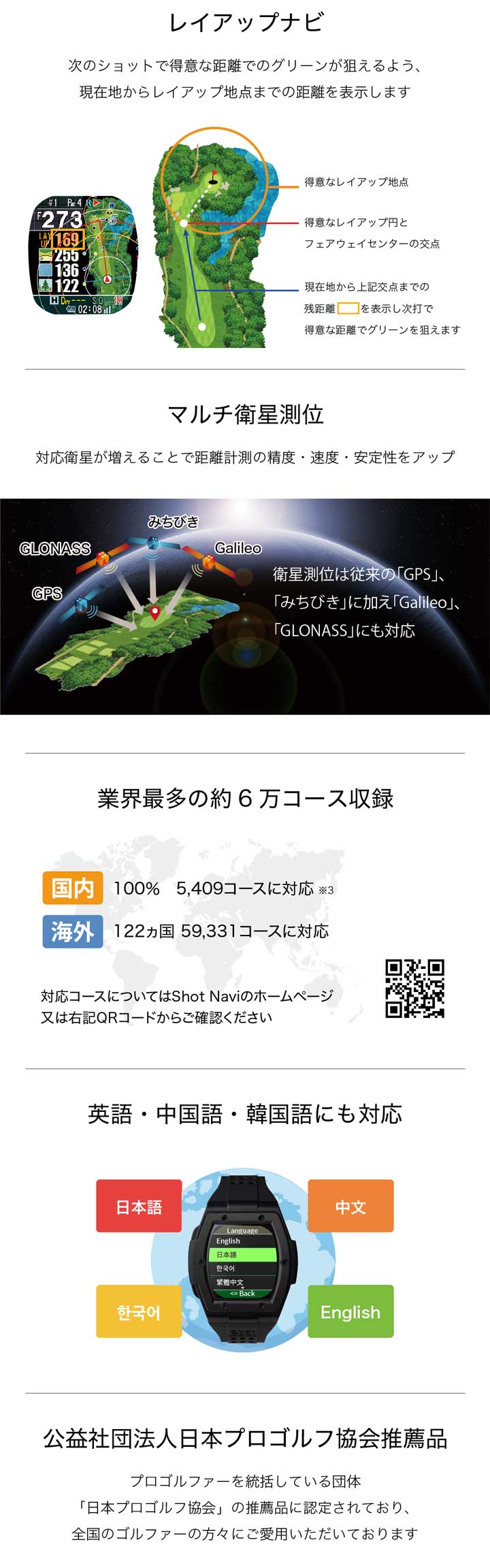 正規販売店】ショットナビ クレスト 2 タッチ ホワイト 腕時計型 GPS
