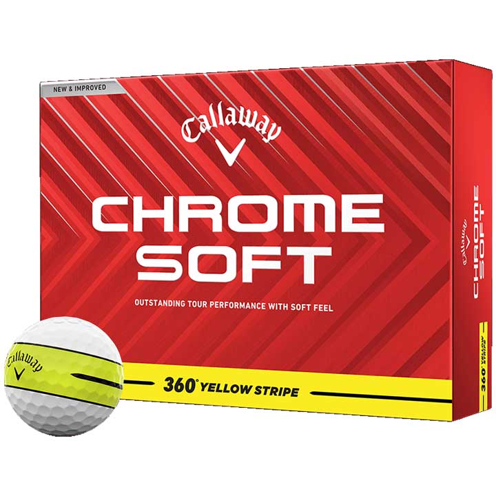 （未使用品）　キャロウェイ　クロムソフト 12球　サッカー　イエロー 楽天市場】キャロウェイ CHROME SOFT 360 YELLOW STRIPE ゴルフ