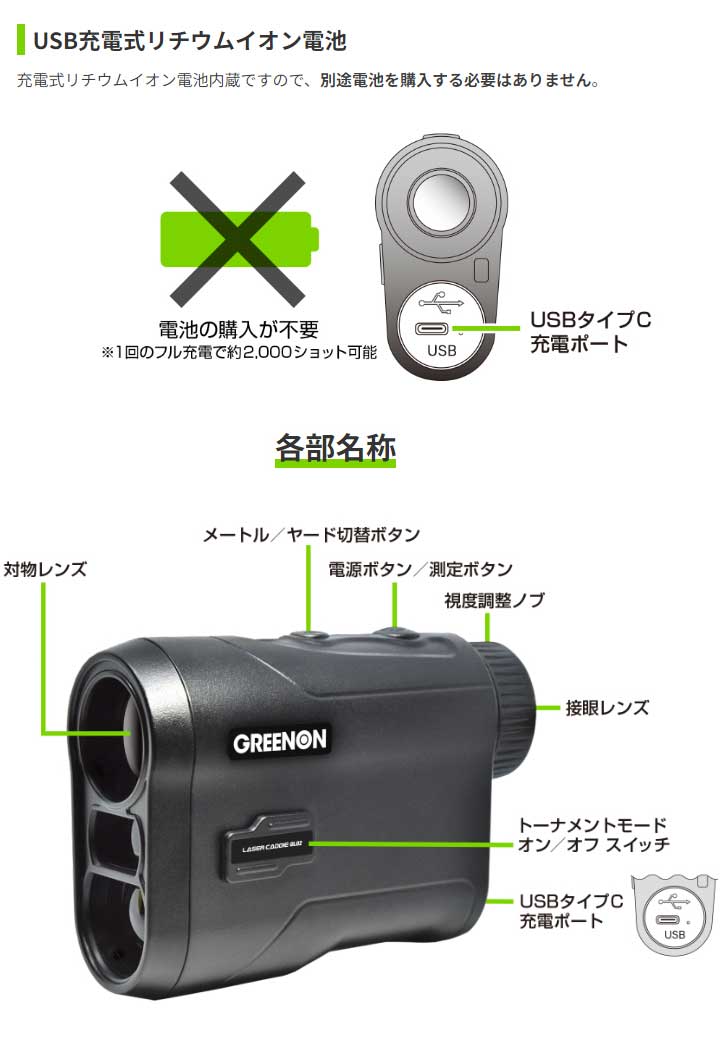 【新品】GreenOn LASER CADDIE GL02レーザー距離計測 Amazon.co.jp: GreenOn（グリーンオン）LASER CADDIE GL02