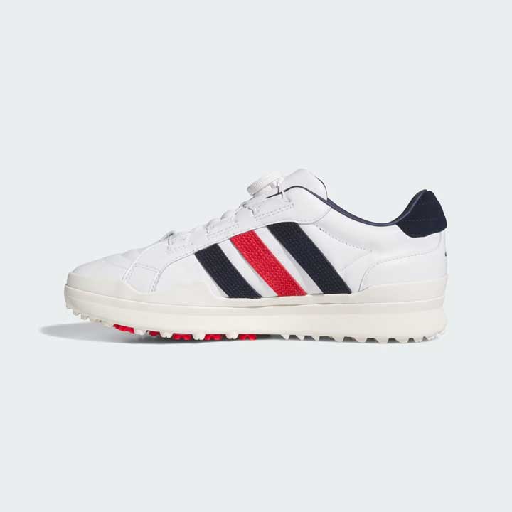 アディダス OMO14 レトロクロス グリップモア ボア スパイクレス HP3717 ホワイト/ネイビー ゴルフシューズ adidas GOLF 2026_13