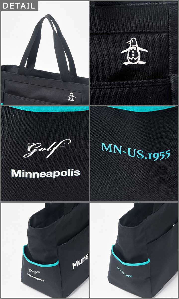 【2025モデル】マンシングウェア MG5STT05M ブラック×ブルー トート ボストンバッグ Munsingwear BKBL 10p Munsingwear（マンシングウェア） MG5STT05M ブラック×ブルー トート