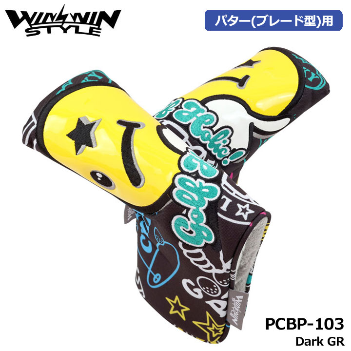 �E�B���E�B���X�^�C�� PCBP-103 ���b�L�[ �L�����N�^�[ �p�^�[�p �w�b�h�J�o�[ �u���[�h�^�C�v Dark GR  �s���^ LUCKY CHARACTER NEW PUTTER COVER WINWIN STYLE