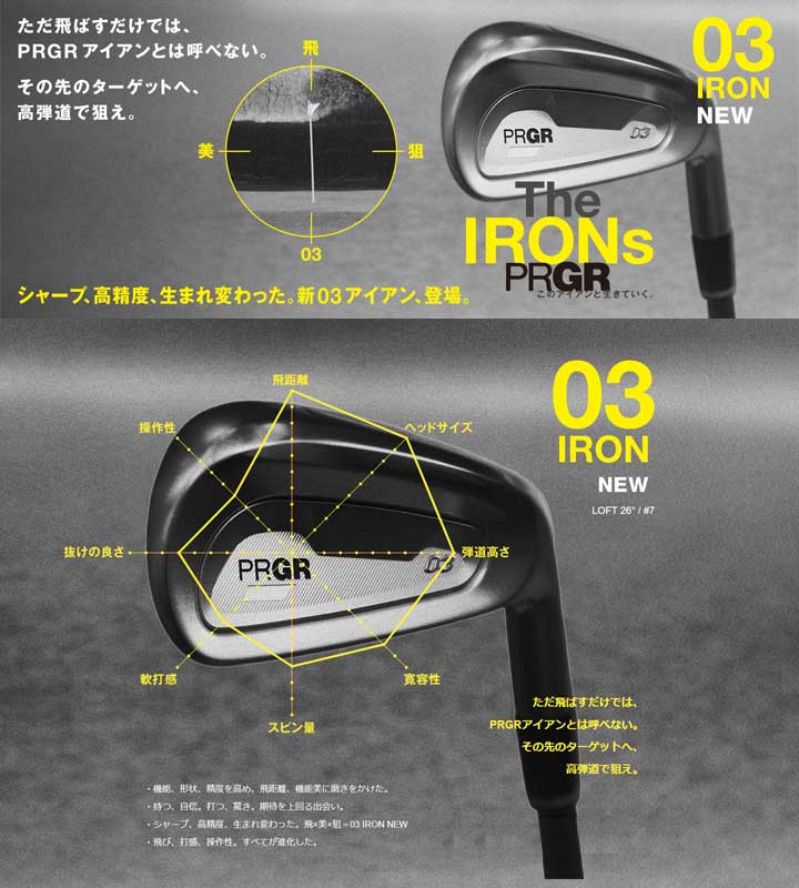 PRGR プロギア 03 アイアン 単品（#6,G） シャフト：スペック